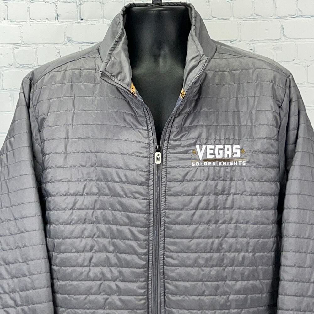 Las Vegas Golden Knights Quilted Jacket Mens XL X-Large Gray Station Casinos NHL